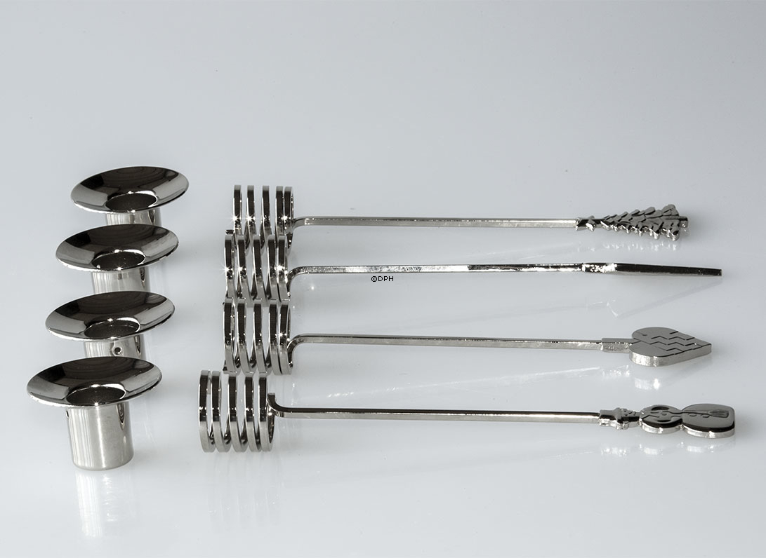 Lyseholdere til adventskrans i SØLV - Georg Jensen