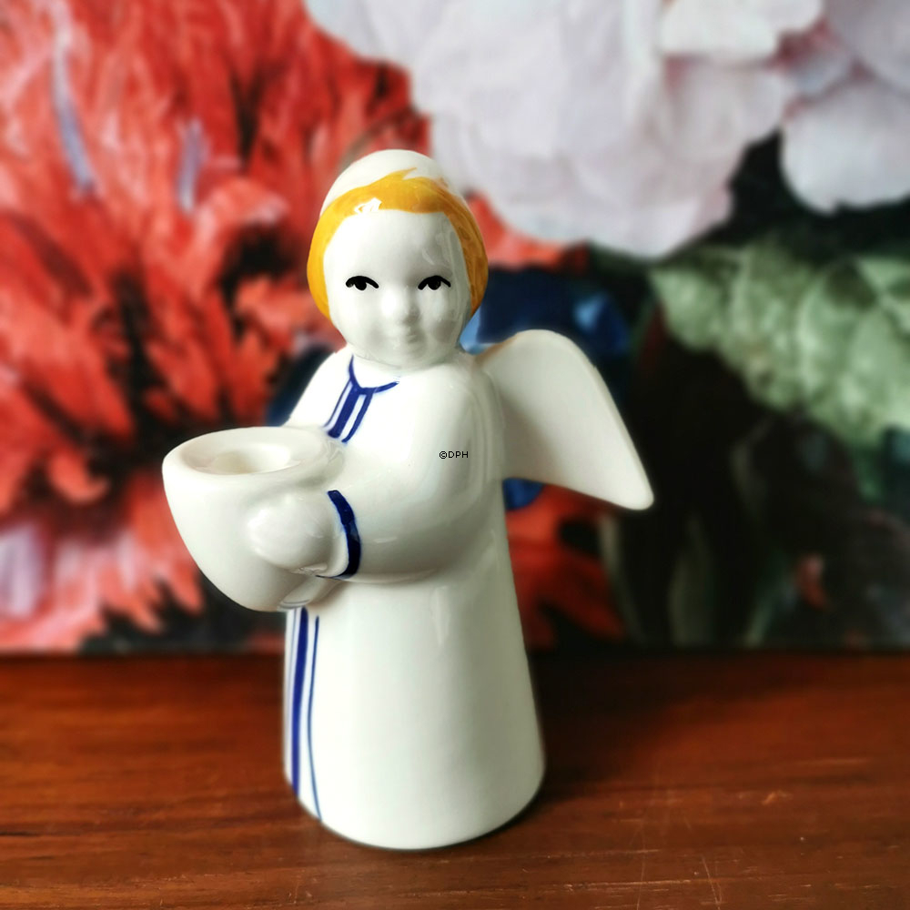 Juleengel Royal Copenhagen lysestage nr. 1-2350 (orindelig Aluminia)