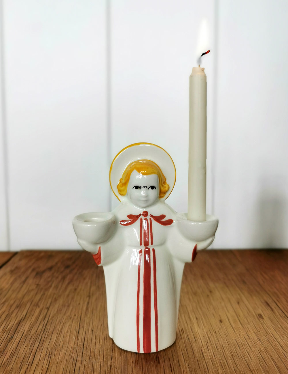 Juleengel, Royal Copenhagen lysestage (orindelig Aluminia) nr. 2/2283