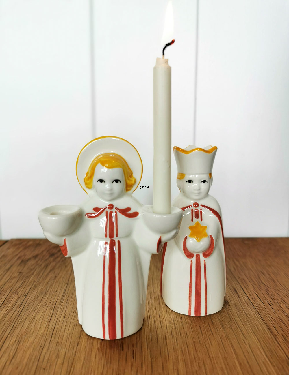 Juleengel, Royal Copenhagen lysestage (orindelig Aluminia) nr. 2/2282