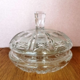 Krystal glas bonbonniere, skål med låg, med slibninger