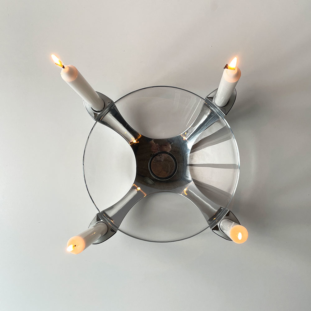 Stelton adventsstage med glasskål i midten (defekt mangler glasskål)