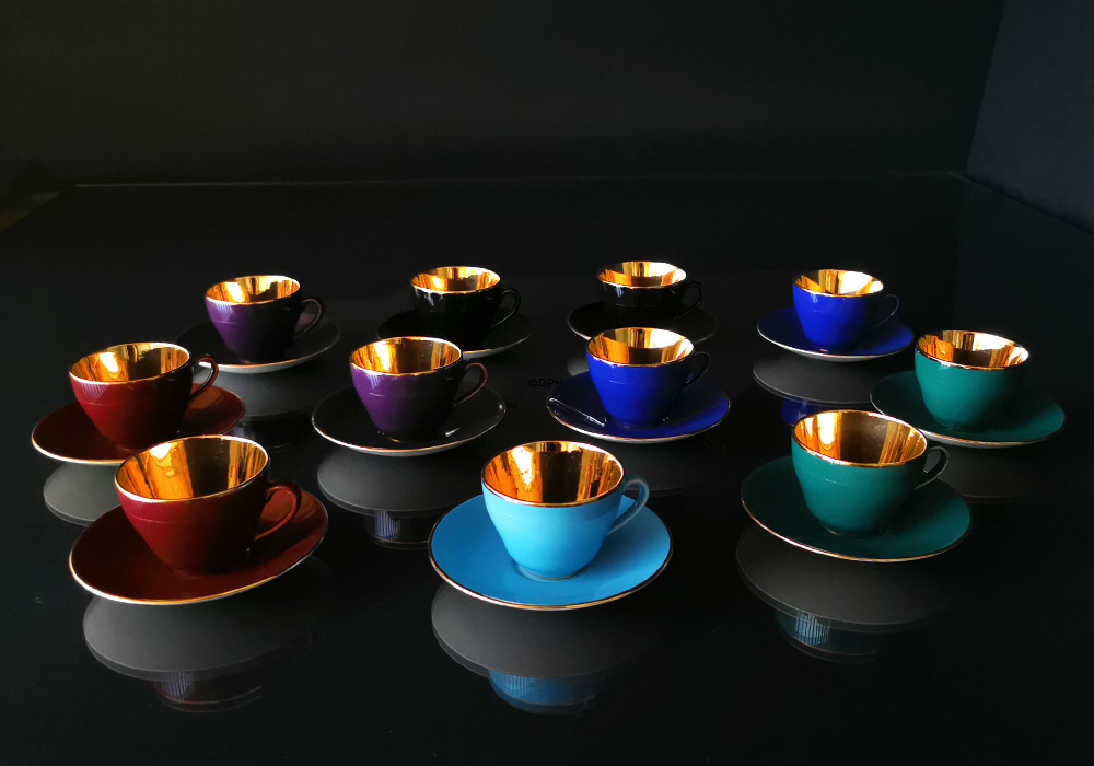 Alumina Confetti, sæt af 11 kopper med underkopper