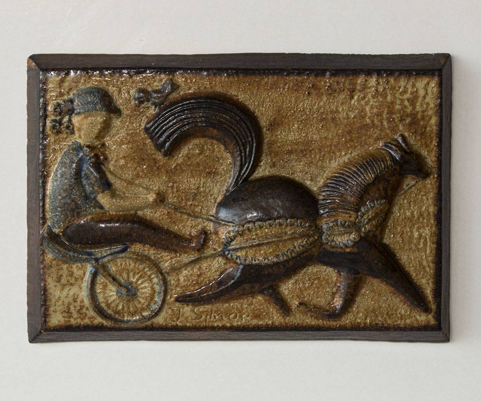 Relief med jockey og hest, Søholm stentøj nr. 3581