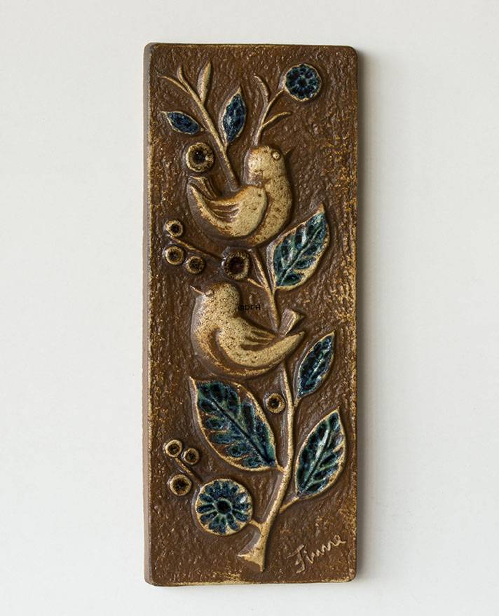 Relief med fugle på gren, Søholm stentøj