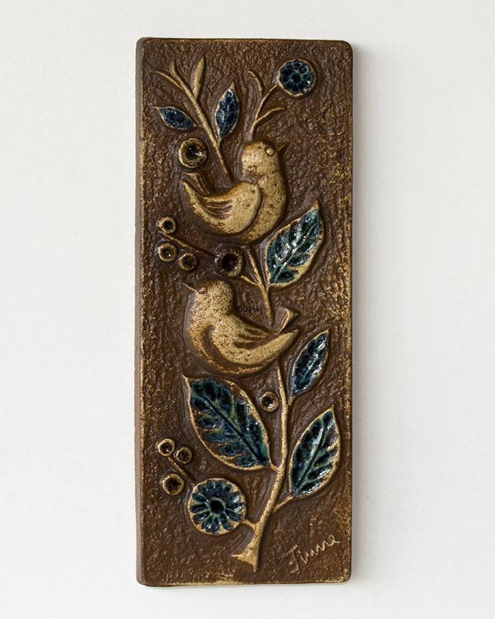 Relief med fugle på gren, Søholm stentøj