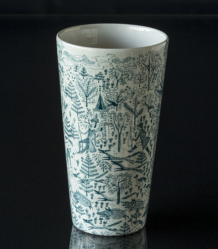 Vase Nymølle vase med jægere og slotte