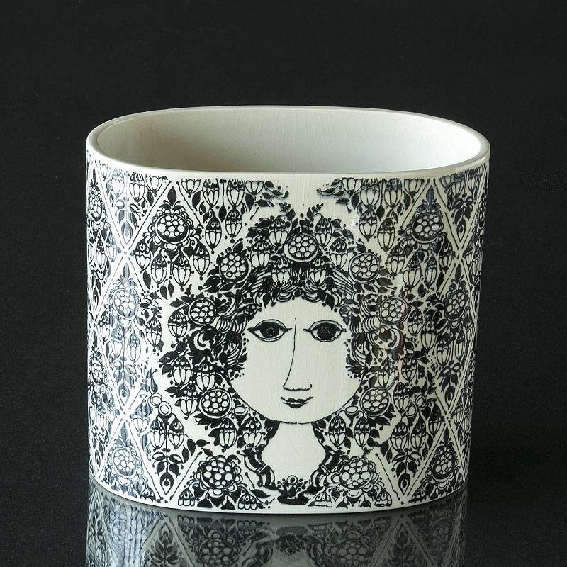 Wiinblad vase eller urtepotte, sort, Verona nr. 3187