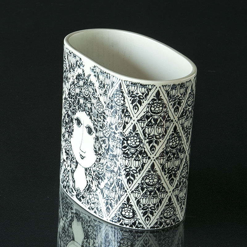 Wiinblad vase eller urtepotte, sort, Verona nr. 3187