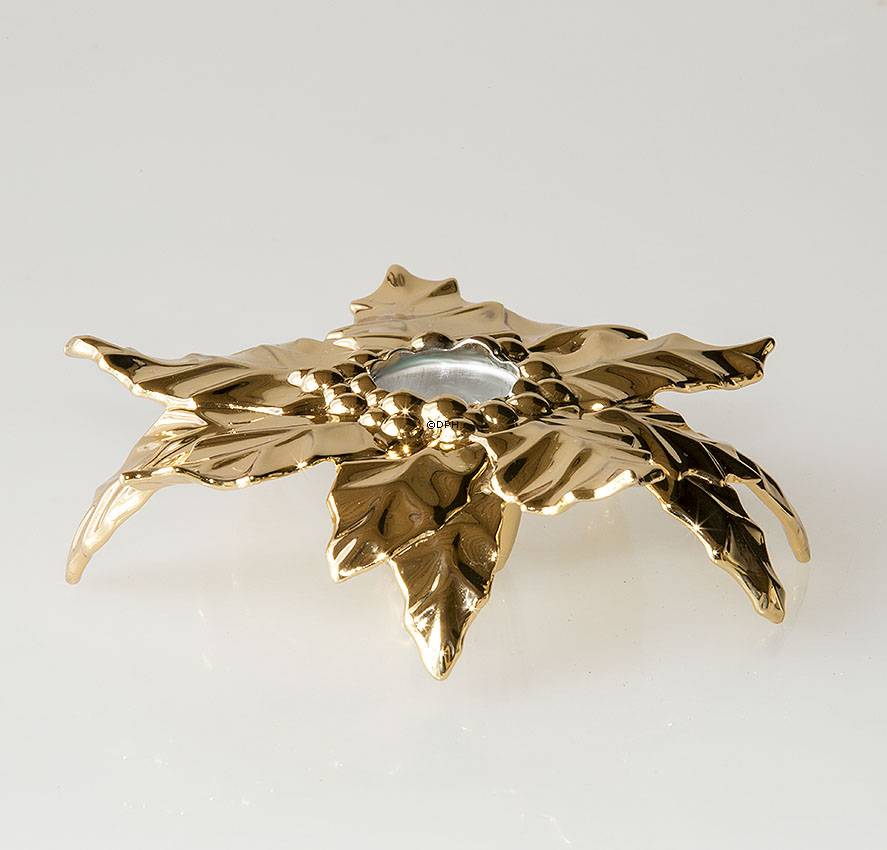 Karen Blixen's Jul, lysestage, forgyldt kristtjørn