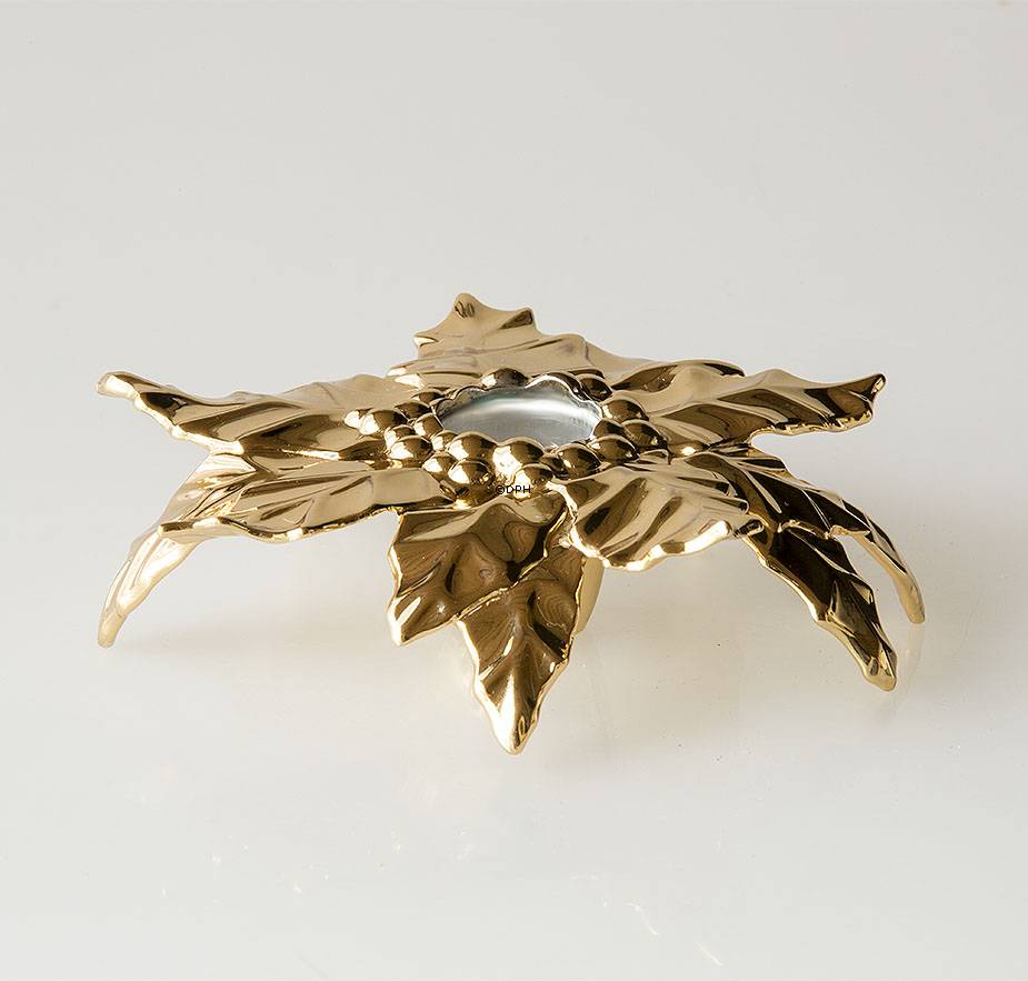 Karen Blixen's Jul, lysestage, forgyldt kristtjørn