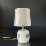 Round cylindrical lampshade height 18 cm, white chintz fabric