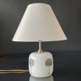 Round lampshade tall model height 19 cm, white chintz fabric, can be used for Holmegaard Apoteker tablelamp, mini no. 4363273