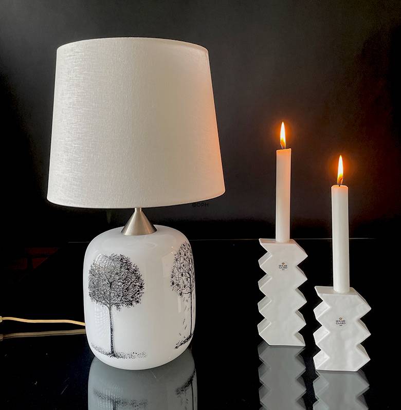 Rund cylinderformet lampeskærm 22 cm i højden, off white hørstof