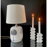 Holmegaard 4-season lamp, opal white with tree, mediuml (without lampshade) 
- Discontinued