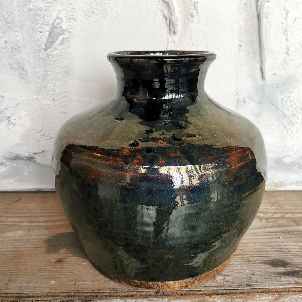 Keramik vase, marineblå glasur