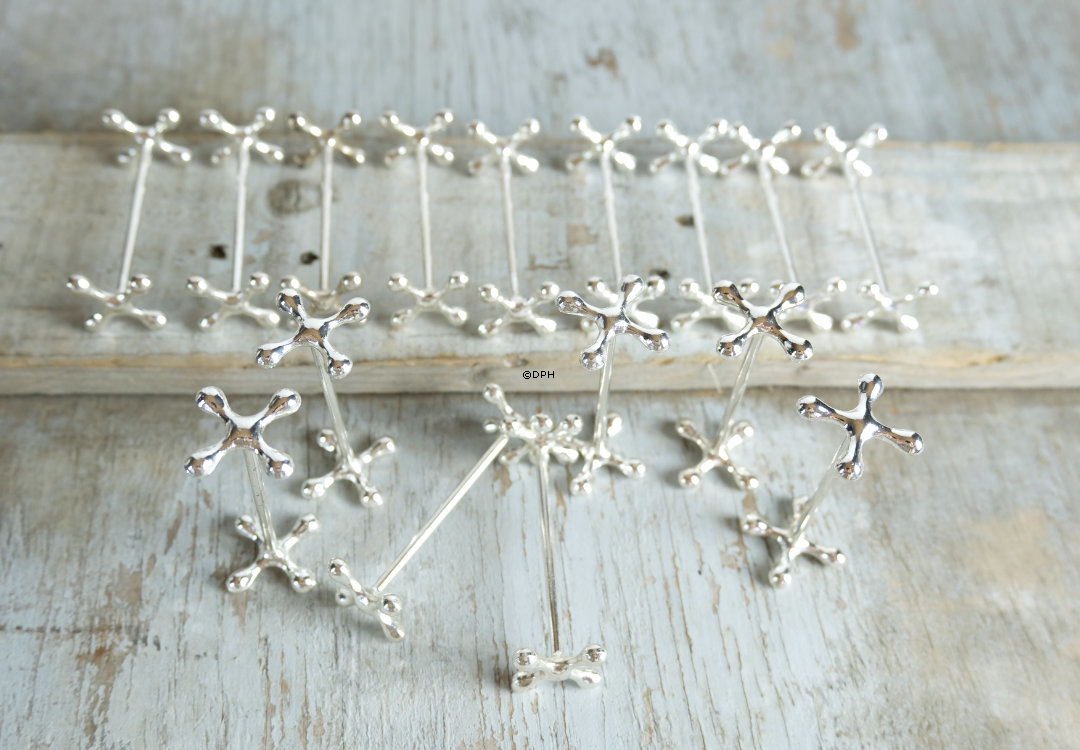 Knivstol i sølvplet, sæt af 16 stk. (Bestikholder til borddækning)