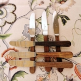 Raadvad Rustfri kniv med lysebrunt bakelithåndtag, sæt af 6 stk.