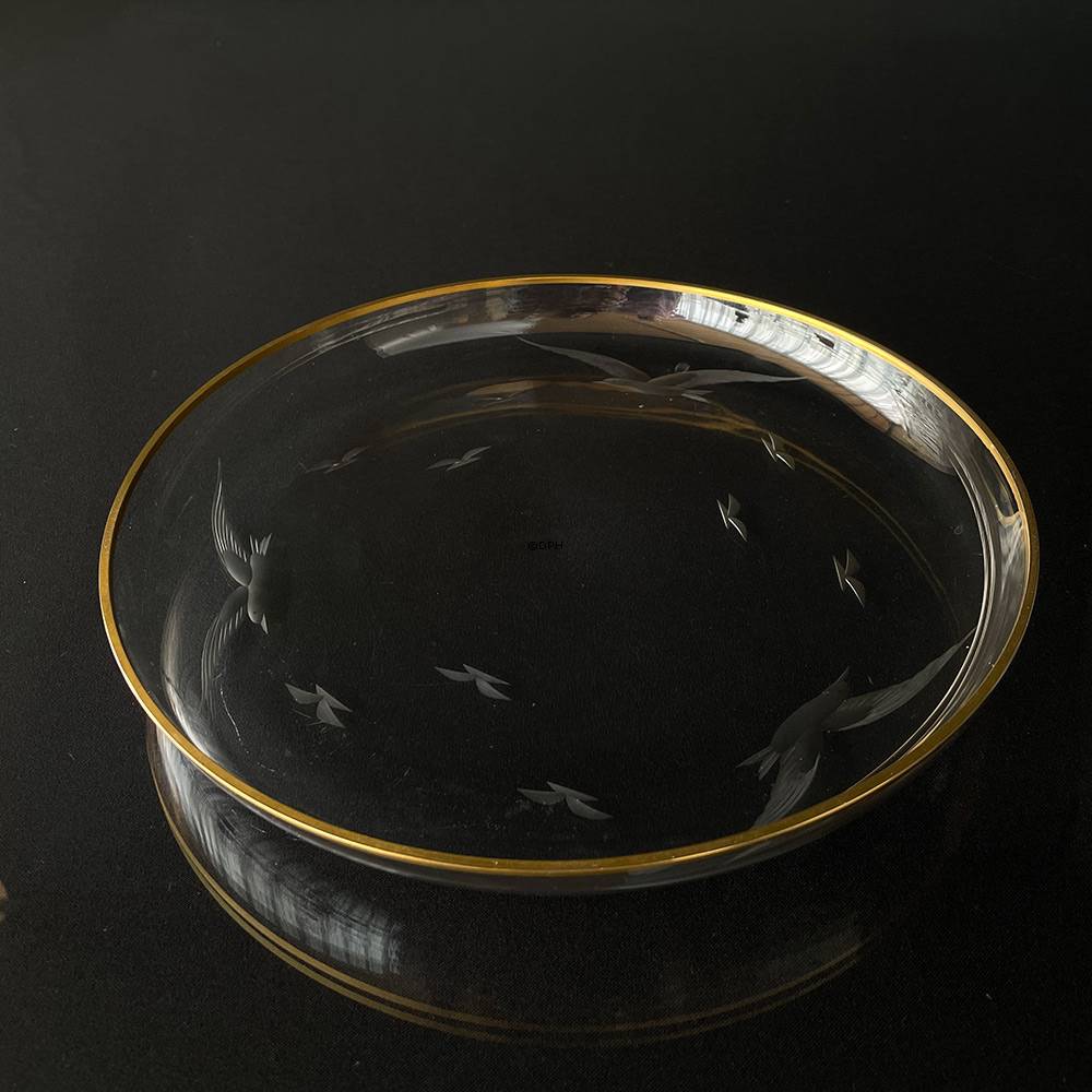 Lyngby måge stort glas fad