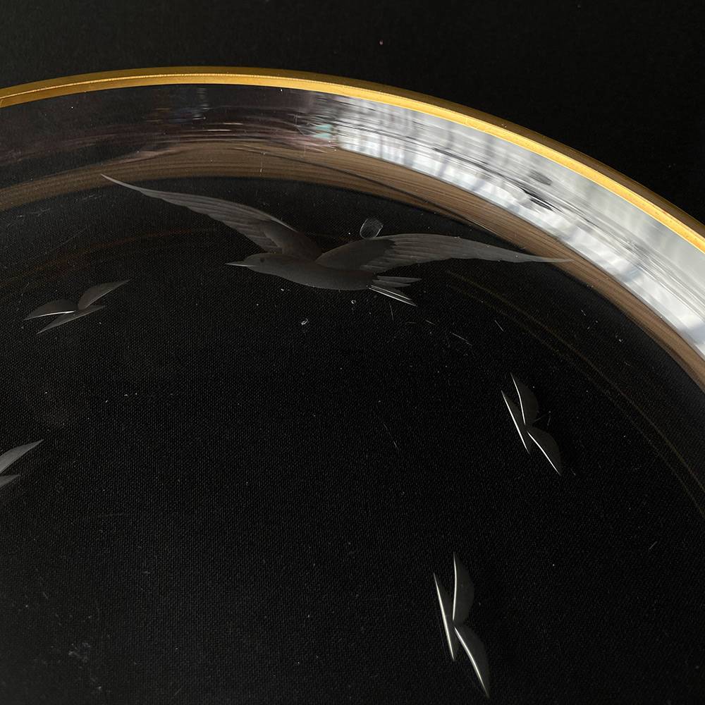 Lyngby måge stort glas fad