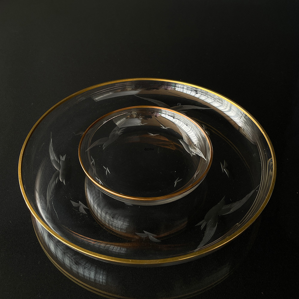 Lyngby måge stort glas fad