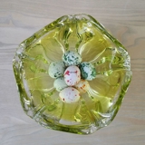 Glass bowl, light green, asymmetrical edge