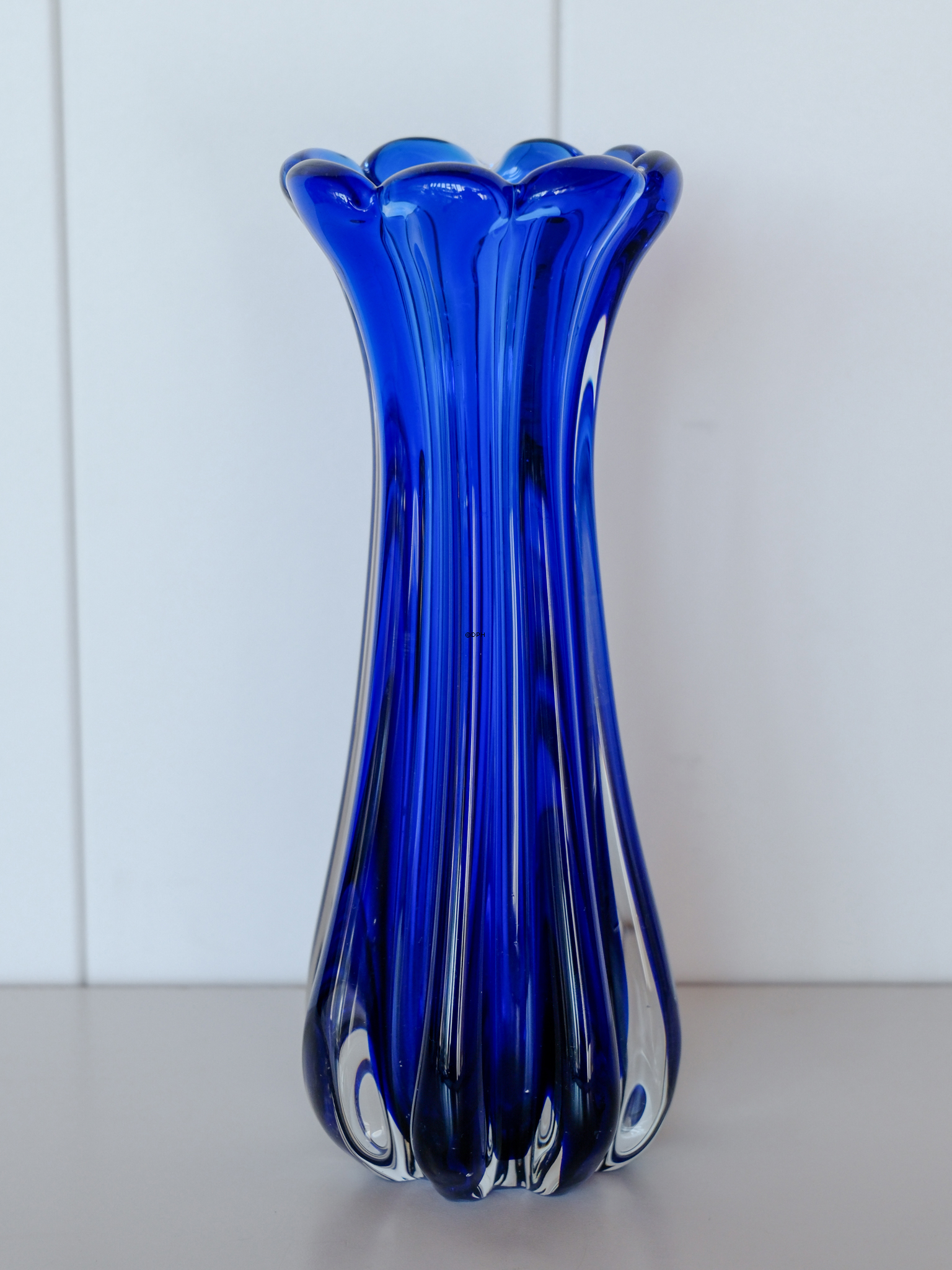 Glas vase, blå
