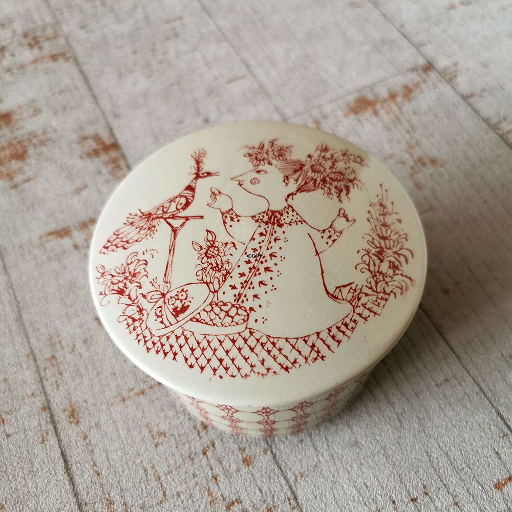 Wiinblad krukke med låg, motiv Praline rød nr. 3177-338