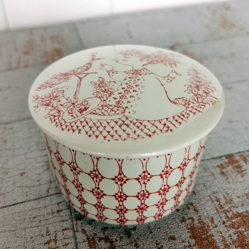 Wiinblad krukke med låg, motiv Praline rød nr. 3177-338