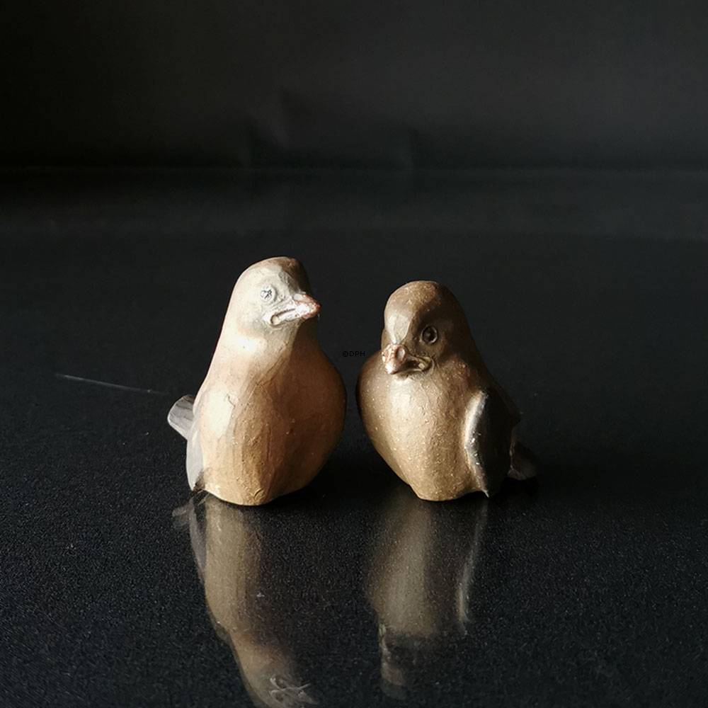 Spurvefigurer, sæt af 2 Spurvefigurer af Niels Gunder Knudsend, Signeret NGK