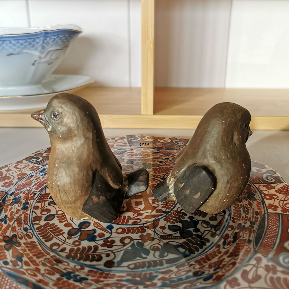 Spurvefigurer, sæt af 2 Spurvefigurer af Niels Gunder Knudsend, Signeret NGK