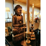 Vintage træ Buddha siddende, Mediterende