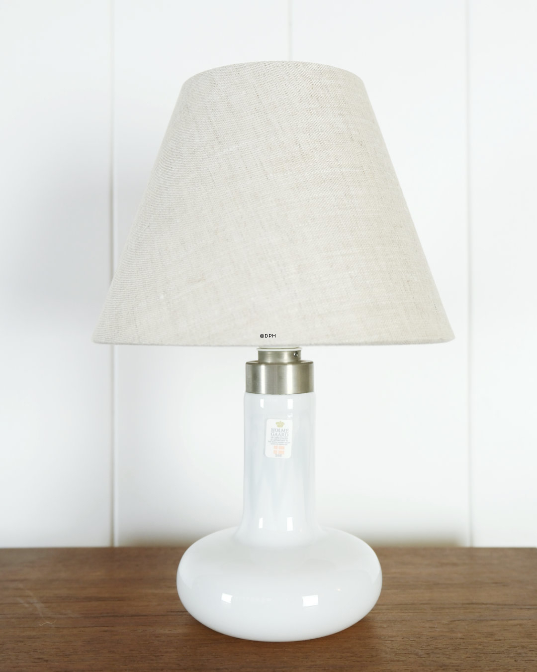 Holmegaard Bordlampe, hvid, lille uden lampeskærm - Udgået af produktion