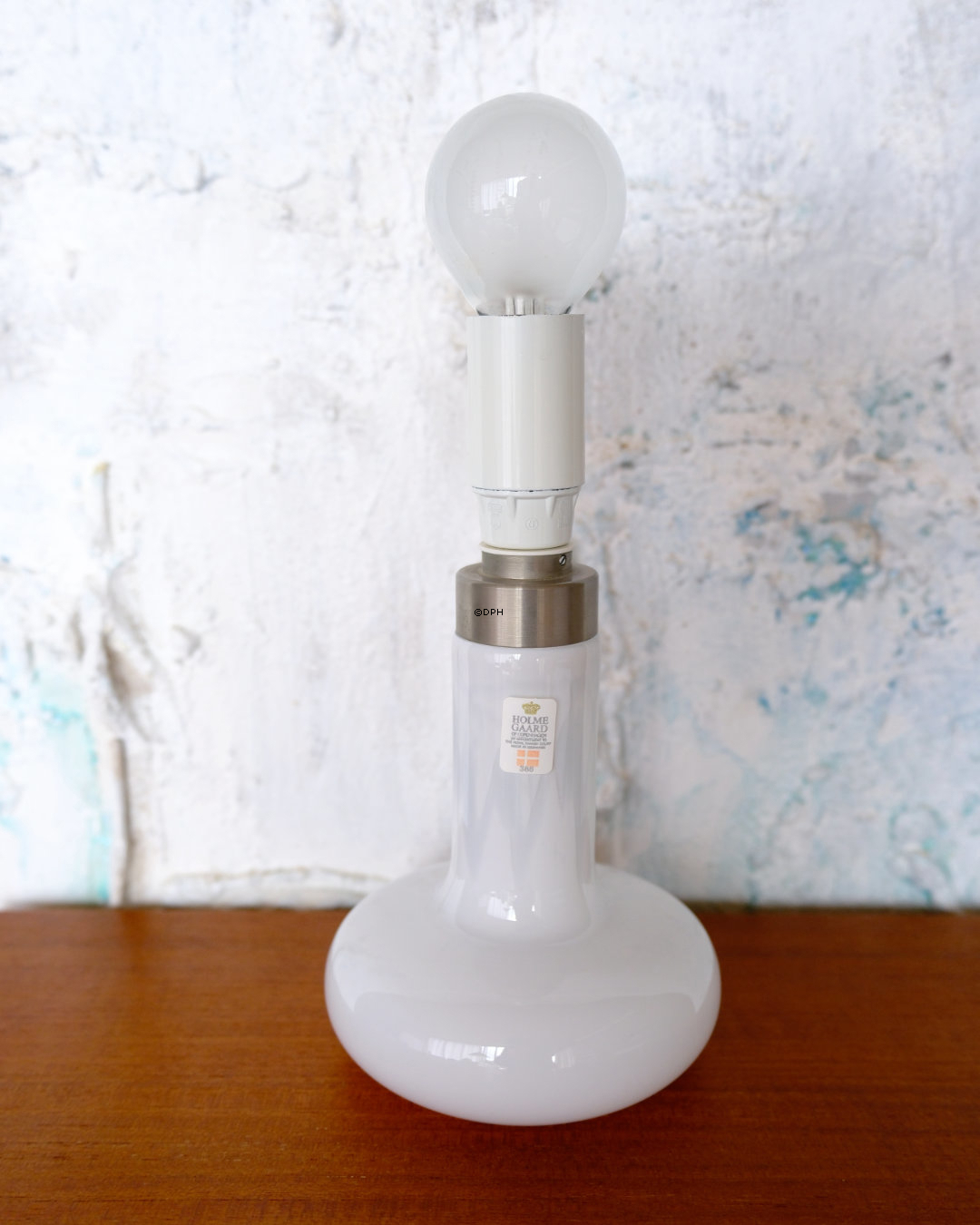 Holmegaard bordlampe i opalhvidt glas, lille