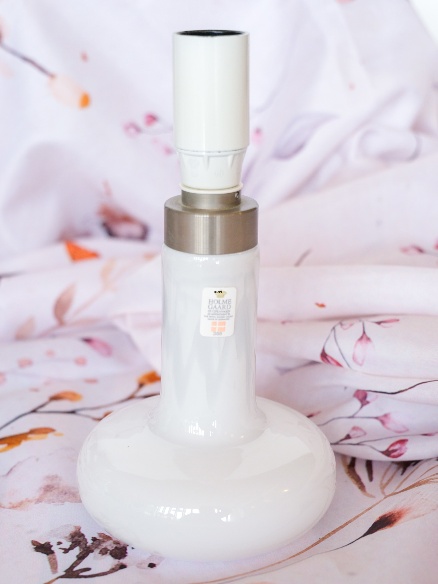 Holmegaard Bordlampe, hvid, lille uden lampeskærm - Udgået af produktion