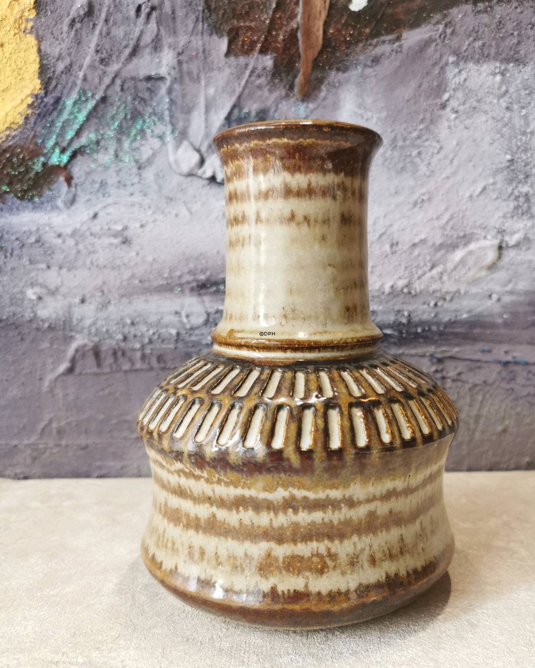 Søholm vase nr. 3252, brun/beige glasur