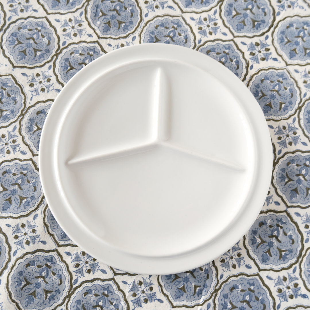 Bing & Grøndahl Hvidt Caberet fad inddelt i 3, nr. 730, Ø 25 cm