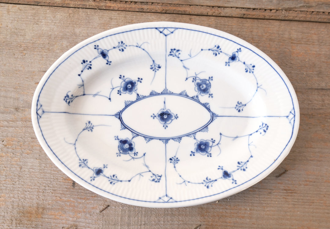 Musselmalet/Blåmalet Ovalt Fad 24 cm, lille, Bing & Grøndahl nr. 12