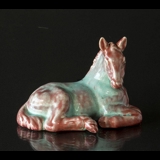 Foal (Horse) Lying, Ceramics Red / Turquoise