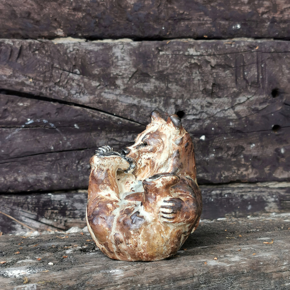 Arne Ingdam Keramik Bjørn liggende på ryggen, Unik