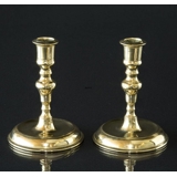 Old brass candle sticks 14 cm - set of 2
