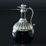 Green Glass Decanter with tin handle