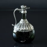 Green Glass Decanter with tin handle