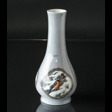 Stor vase med fugle, Royal Copenhagen UNICA Signeret: BTh Privat 1923 delvis overglasur dekoration