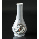 Large vase with birds, Royal Copenhagen UNICA Signed: BTh Private 1923 partial overglaze decoration