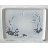 Huge porcelain tray with flowers, jeweler and butterflies, Royal Copenhagen