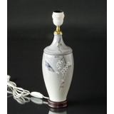 Lampe med blomstret gren og sommerfugle, Royal Copenhagen Art Noveau - Monteret med ny ledning og fatning