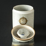 Lid jar crackled, Royal Copenhagen produced for Gargoyle Marine Oil (1938)