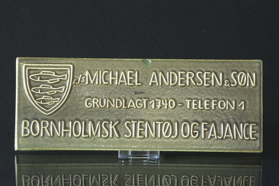 Michael Andersen & Søn Bornholmsk Keramik skilt
