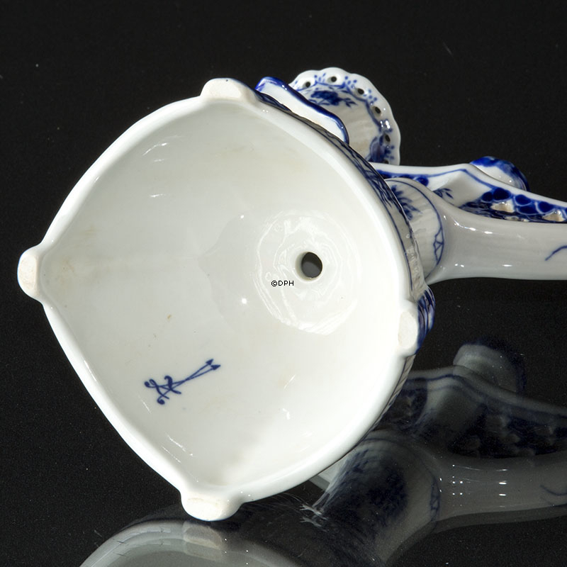 Musselmalet helblonde lysestage med 2 arme - TYSK  Bemærk IKKE Royal Copenhagen